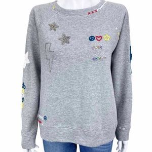 Chaser beaded embroidery sweatshirt star